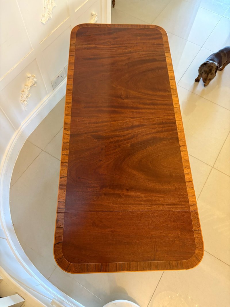 Fine Quality Antique Edwardian Figured Mahogany Free Standing Sofa/Side Table - Image 16